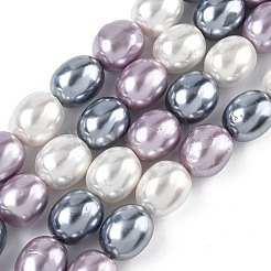 Electroplated Shell Pearl Beads Strands&nbsp;BSHE-Z010-01B
