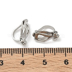 真鍮製クリップ式イヤリングパーツ  長持ちメッキ  ラックめっき  プラチナ  12x6x10mm  穴：1.6mm&nbsp;KK-G557-34P