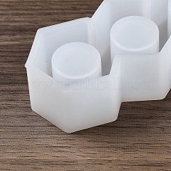DIY キャンドルスティック シリコン型  キャンドル作り用  ホワイト  六角  4.5x11x2.75cm  内径：2.2のCM&nbsp;LS-DIY-G114-03B