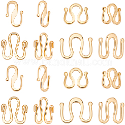 40Pcs 4 Styles Brass S Hook Clasps&nbsp;KK-BBC0024-31