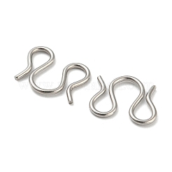 変色しない304ステンレススチールのS字フック留め具  メートルの留め金  ステンレス鋼色  10.5x12.5x1mm  内径：4.5x3mm&nbsp;STAS-Z048-06P