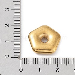 304ステンレススチールスペーサービーズ  五芒  ゴールドカラー  17.5x18x4.5mm  穴：3.5mm&nbsp;STAS-A088-08G