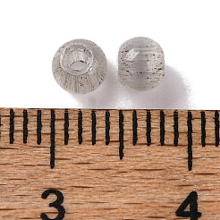 模造キャットアイガラスシードビーズ  ツートン  ラウンド  濃いグレー  4x3mm  穴：1.2mm  約10g /セット  140個/セット&nbsp;LS-GLAA-U006-01H