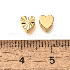 真鍮の織り目加工のビーズ  18KGP本金メッキ  ハート  5x5x3mm  穴：1.6mm&nbsp;KK-Z092-01C-G