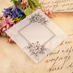 プラスチック塗装ステンシル  図面テンプレート  DIYスクラップブッキング用  花  ホワイト  130~140x125~130mm  3個/セット&nbsp;PW-WG78603-01