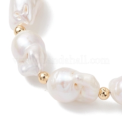 Natural Baroque Pearl Keshi Pearl Beaded Bracelets&nbsp;BJEW-JB13336