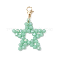 4Pcs 4 Colors Electroplate Glass Star Pendant Decorations&nbsp;HJEW-TA00411