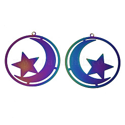 Ion Plating(IP) 201 Stainless Steel Filigree Pendants&nbsp;X-STAS-S118-013