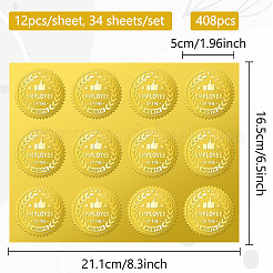 34 Sheets Self Adhesive Gold Foil Embossed Stickers&nbsp;DIY-WH0509-027