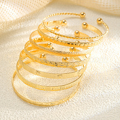 7Pcs 7 Styles Alloy Cuff Bangles for Women&nbsp;FS-WGE4796-01