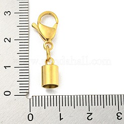 304ステンレススチールコードエンド  カニカン付き  ゴールドカラー  27mm  内径：5mm&nbsp;STAS-K273-07A-G
