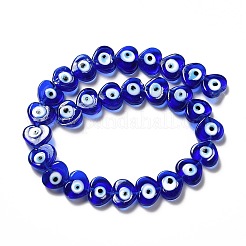 Handmade Evil Eye Lampwork Beads Strands&nbsp;X-LAMP-E023-07C-07