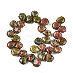 天然マルチカラー瑪瑙ビーズ連売り  ティアドロップ  トップ掘削  12~12.5x10~11x5~5.5mm  穴：1~1.2mm  約33個/連  8.86~10.2''（22.5~25.5センチメートル）&nbsp;G-T138-127