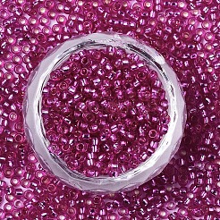 ガラスシードビーズ  機械刺繍に適合  銀並ぶ  ラウンド  赤ミディアム紫  2.5x1.5mm  穴：1mm  約444個/10g&nbsp;X1-SEED-S042-04A-03