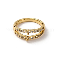Brass Micro Pave Clear Cubic Zirconia Ring Components&nbsp;LS-KK-NH0007-11G