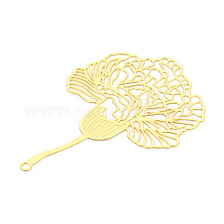 ブラスフィリグリービッグペンダント  花  エッチングされた金属装飾  カドミウムフリー＆ニッケルフリー＆鉛フリー  18KGP本金メッキ  70x50x0.3mm  穴：2.1mm&nbsp;KKC-T003-31G