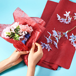 防水ミルクコットン  クラフト紙を包む花の花束  ウェディングパーティーデコレーション  レッド  560x440x0.1mm  38個/セット&nbsp;DIY-TAC0032-01C
