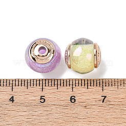 不透明蓄光樹脂とCCBプラスチックビーズ  ルーン文字の丸  グリッターパウダー付き  ミックスカラー  12x11.5mm  穴：2.5mm&nbsp;RESI-G119-15B