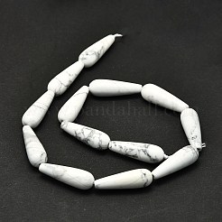 天然石ハウライトビーズ連売り  水滴  30x10mm  穴：1.4mm  約13個/連  15.75''（40センチメートル）&nbsp;G-E576-35