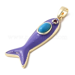 Synthetic Turquoise Pendants&nbsp;KK-Z137-19G-01