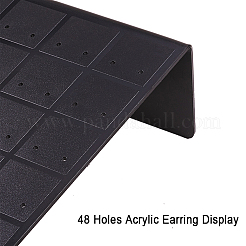 48穴アクリルイヤリングディスプレイ  ジュエリーディスプレイラック  ブラック  8.7x3.5x13.5cm&nbsp;EDIS-WH0003-01