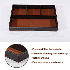 2Pcs Desktop 4-Grid PU Leather Organizer Display Storage Trays&nbsp;CON-CA0001-036A