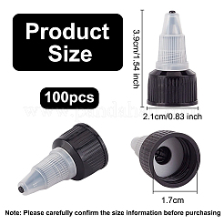 プラスチックボトルキャップ100個  コラム  ブラック  39x21mm  内径：17mm&nbsp;KY-OC0001-46A