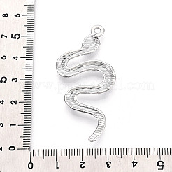 合金ビッグサイズペンダントトップ  ヘビ  カドミウムフリー＆鉛フリー  プラチナ  51x25x3.5mm  穴：2mm&nbsp;PALLOY-N182-05P