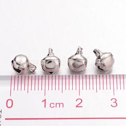 アイアン製ベルチャーム  クリスマスデコレーションのための素晴らしい  プラチナカラー  8x6mm  穴：1mm&nbsp;X-IFIN-G048-N