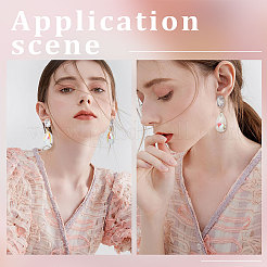 6 Pairs 2 Colors Brass Micro Pave Clear Cubic Zirconia Oval Stud Earring Findings&nbsp;KK-BBC0007-30