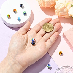 9個 9色 ハンドメイド ミルフィオリ ランプワーク ビーズ  ラウンド  ミックスカラー  8.5~9mm  穴：1.6mm  1pc /カラー&nbsp;LAMP-CJ0002-41