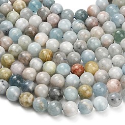 Natural Aquamarine Beads Strands&nbsp;G-F591-29B-12mm-01