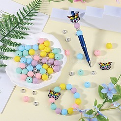 DIY Brass Rhinestone & Butterfly & Round Silicone Beads Jewelry Making Findings Kits&nbsp;DIY-SZ0010-31