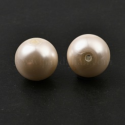 ガラスパールビーズ  ラウンド  パパイヤホイップ  5.5x4.5mm  穴：1~1.2mm&nbsp;GLAA-XCP0001-54