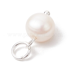 Natural Cultured Freshwater Pearl Two Sides Polished Charms&nbsp;PALLOY-JF04036-02