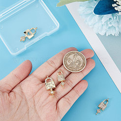 6Pcs 3 Styles Brass Micro Pave Clear Cubic Zirconia Connector Charms&nbsp;KK-BBC0002-94