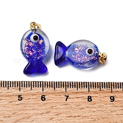 Handmade Dichroic Foil Lampwork Pendants&nbsp;X2-DICH-G001-01G-08