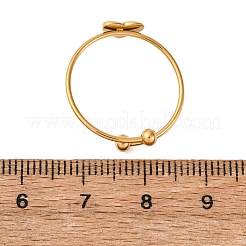 女性用304ステンレススチールオープンカフリング  イオンプレーティング（ip）  ハート  usサイズ8 1/2(18.5mm)  ハート：6x7mm&nbsp;RJEW-A071-01D-G