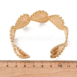 女性用マリン304ステンレススチールカフバングル  ゴールドカラー  ハート  内径：2-1/2インチ（6.2cm）&nbsp;BJEW-Z147-01G-02
