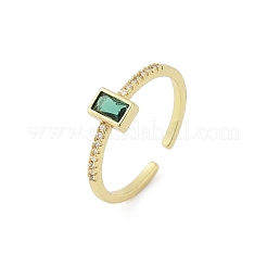 Brass Micro Pave Cubic Zirconia Cuff Rings&nbsp;RJEW-S400-16B-G