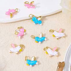 4Pcs Rack Plating Brass Enamel Pendants&nbsp;KK-SZ0007-48A