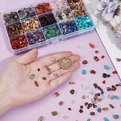 15 Styles Natural & Synthetic Mixed Gemstone Chip Beads&nbsp;G-PA0001-99
