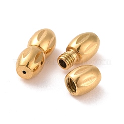 イオンプレーティング（IP）304ステンレススチール製ネジ留め  オーバル  ゴールドカラー  12x5mm  穴：0.7mm&nbsp;STAS-L135-03G