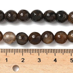 染め加工天然石瑪瑙カット加工ラウンドビーズ連売り  コーヒー  8mm  穴：1mm  約43~45個/連  14~14.5インチ&nbsp;G-E320E-8mm-14