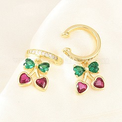 Brass Micro Pave Cubic Zirconia Cuff Earrings&nbsp;EJEW-Z164-08G-01
