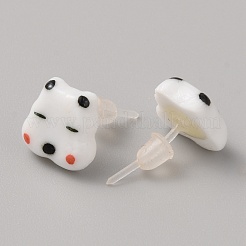 Cute Cartoon Animal Porcelain Stud Earrings&nbsp;EJEW-TAC0001-03C