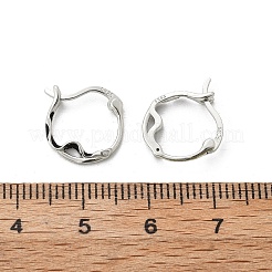 女性用 925 スターリングシルバー フープ イヤリング  ヘビ  プラチナ  15x13x2mm&nbsp;EJEW-K307-01P