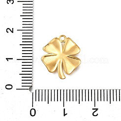 304ステンレススチールチャーム  イオンプレーティング（ip）  クローバーチャーム  14KGP本金メッキ  15x13x1mm  穴：1mm&nbsp;STAS-R159-09G