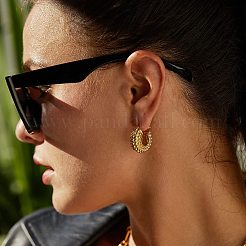 Round Bead Brass Hoop Earrings&nbsp;FS-WG87EDF-01
