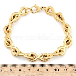 304 Stainless Steel Infinity Link Chain Bracelets for Women Men&nbsp;BJEW-F488-53B-G
